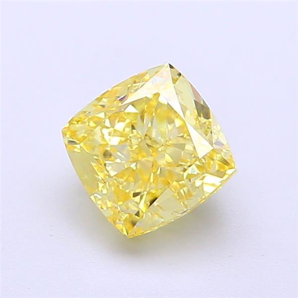 1.36 Ct. Fancy Intense Yellow Cushion Lab Grown Diamond