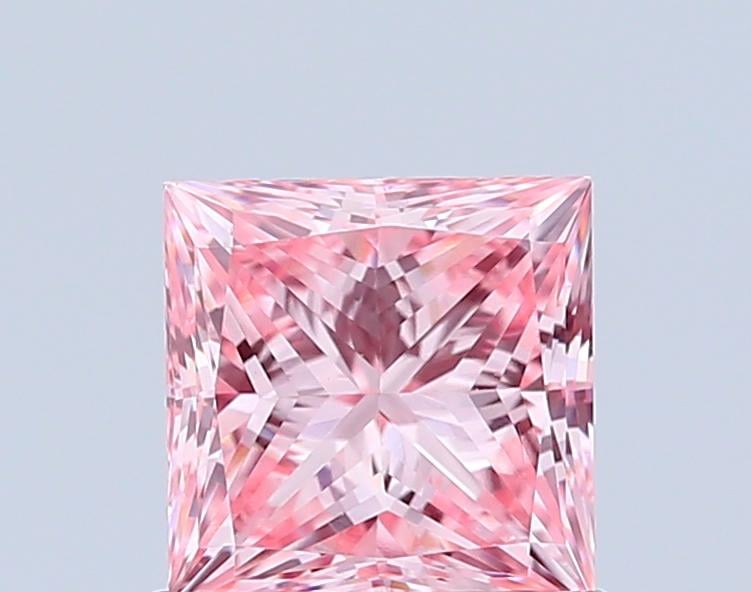 0.91 Ct. Fancy Vivid Pink Princess Lab Grown Diamond