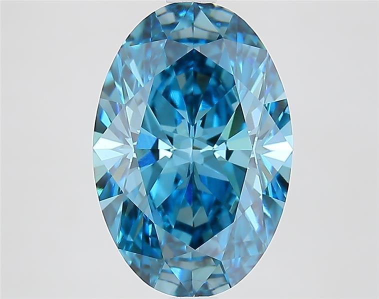 3.28 Ct. Fancy Vivid  Blue Oval Lab Grown Diamond