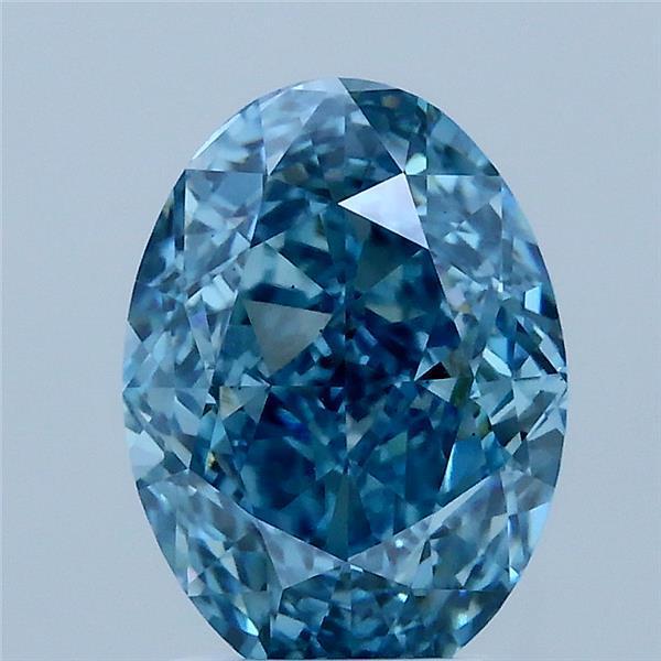 2.60 Ct. Fancy Vivid Blue Oval Lab Grown Diamond