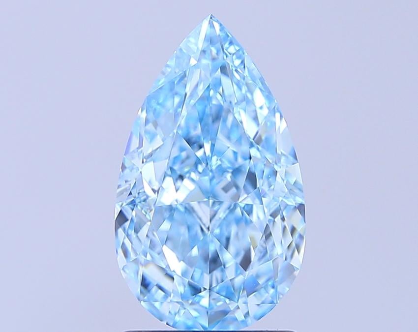 2.12 Ct. Fancy Vivid  Blue Pear Lab Grown Diamond
