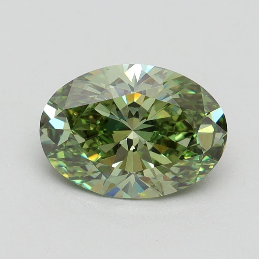 1.50 Ct. Fancy Vivid Green Oval Lab Grown Diamond