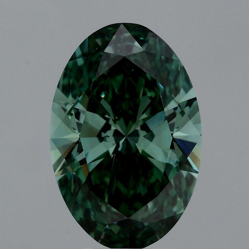 5.51 Ct. Fancy Vivid Green Oval Lab Grown Diamond