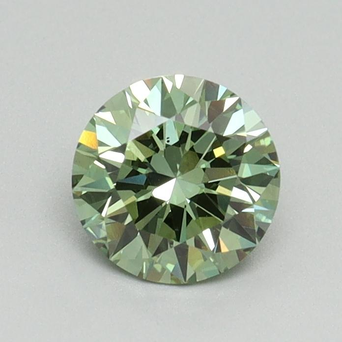 0.70 Ct. Fancy Vivid Green Round Lab Grown Diamond