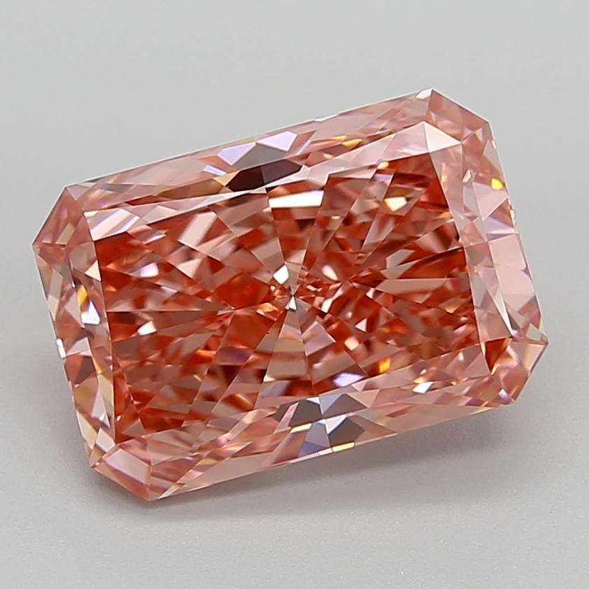 5.52 Ct. Fancy Vivid  Pink Radiant Lab Grown Diamond