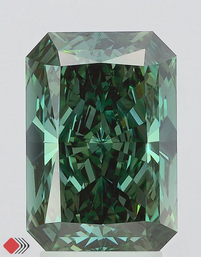 3.93 Ct. Fancy Vivid Green Radiant Lab Grown Diamond