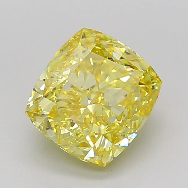1.97 Ct. Fancy Intense Yellow Cushion Lab Grown Diamond