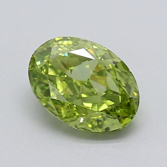 1.04 Ct. Fancy Vivid  Green Oval Lab Grown Diamond