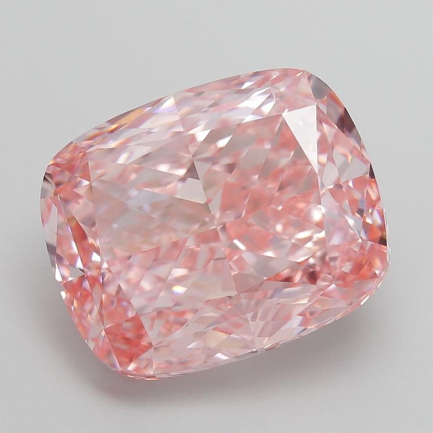 15.55 Ct. Fancy Vivid Pink Cushion Lab Grown Diamond