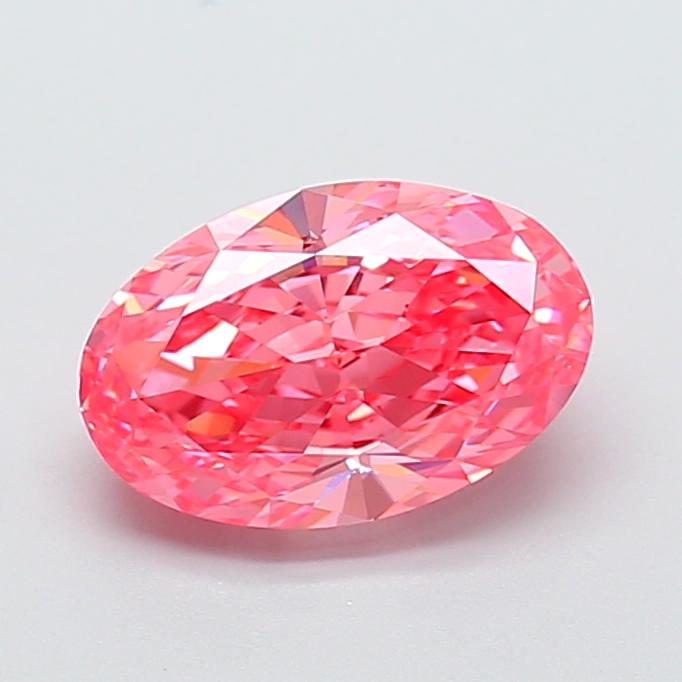 3.92 Ct. Fancy Vivid Pink Oval Lab Grown Diamond