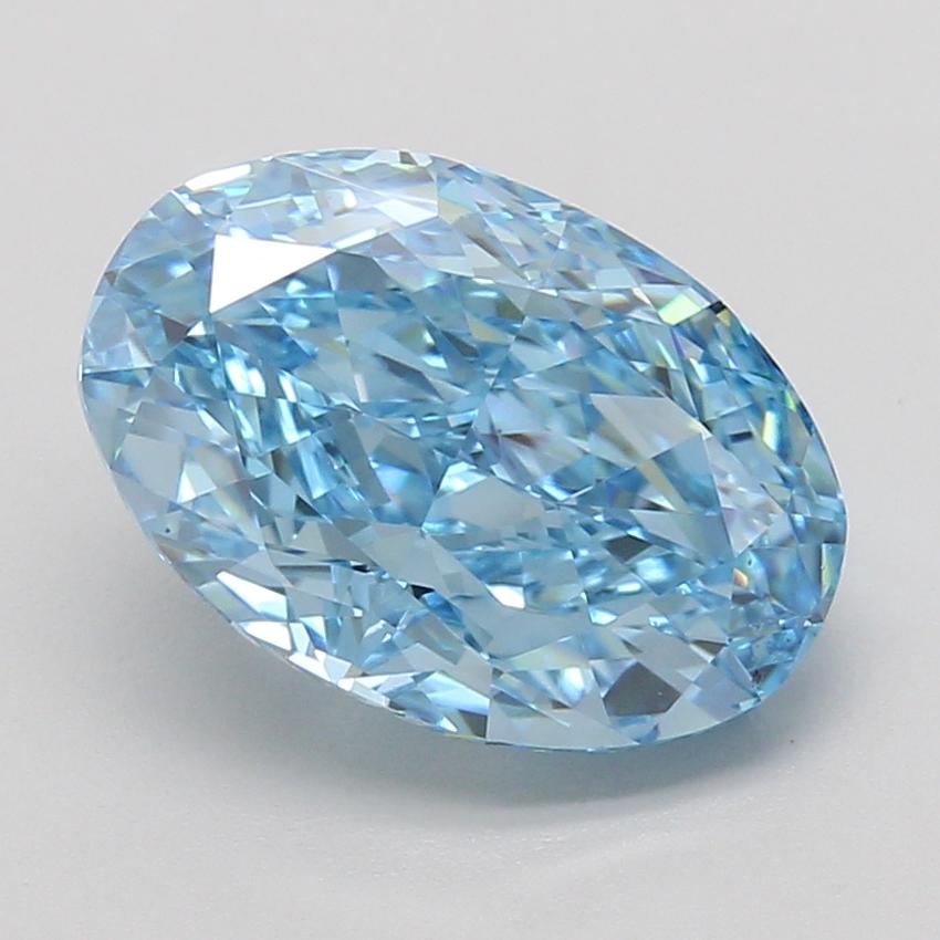 5.09 Ct. Fancy Vivid Blue Oval Lab Grown Diamond