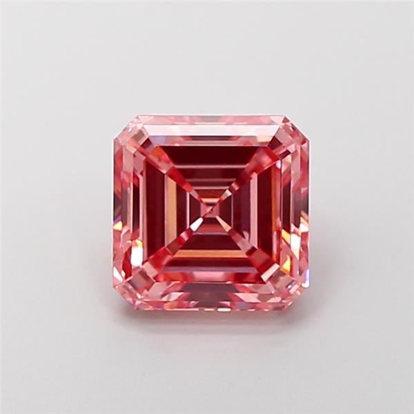 3.11 Ct. Fancy Vivid Pink Asscher Lab Grown Diamond