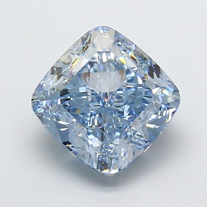 3.40 Ct. Fancy Intense  Blue Cushion Lab Grown Diamond