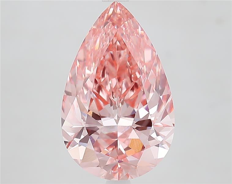 3.82 Ct. Fancy Vivid  Pink Pear Lab Grown Diamond