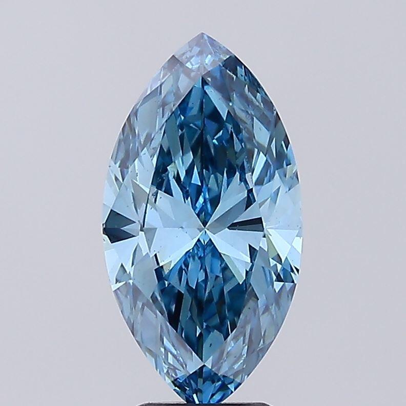 2.83 Ct. Fancy Vivid Blue Marquise Lab Grown Diamond