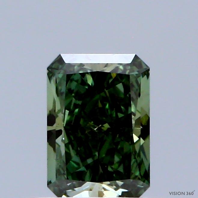 0.58 Ct. Fancy Vivid Green Radiant Lab Grown Diamond