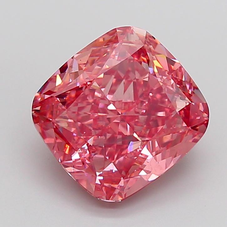 8.17 Ct. Fancy Vivid Pink Cushion Lab Grown Diamond