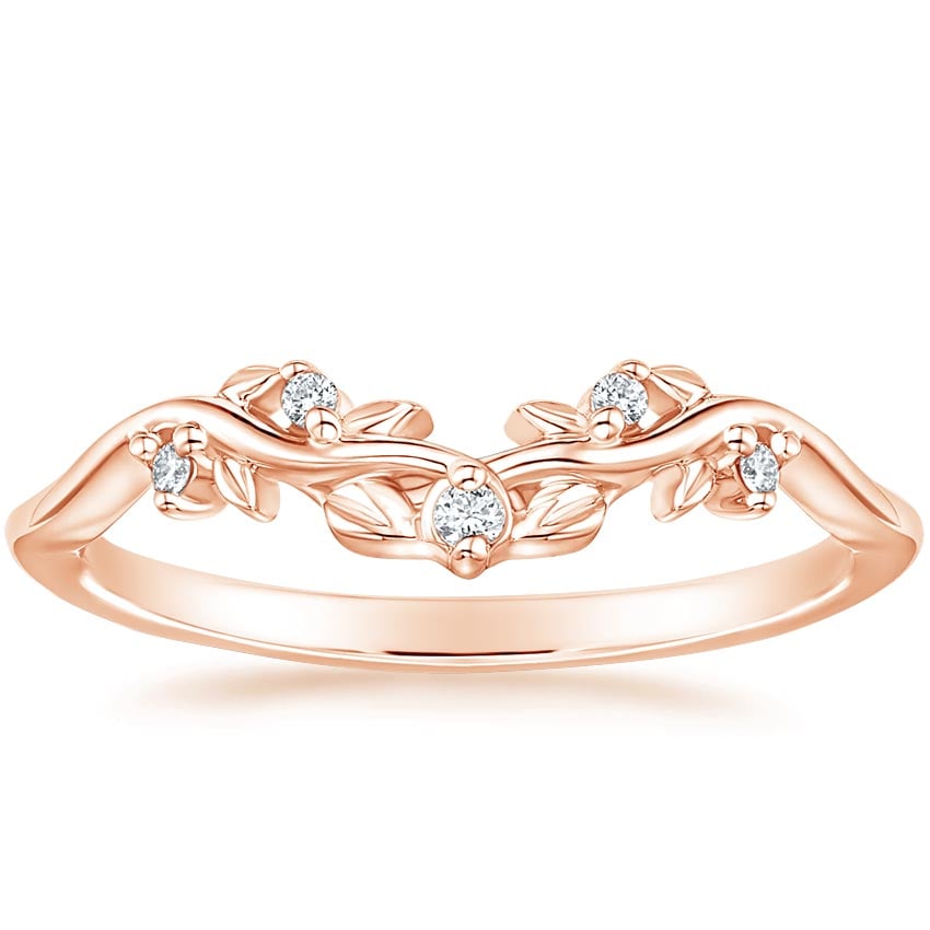 Rose gold diamond engagement ring with surprise diamond details