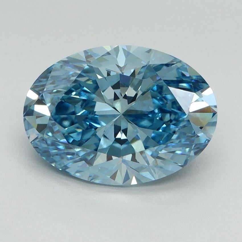 3.13 Ct. Fancy Vivid Blue Oval Lab Grown Diamond