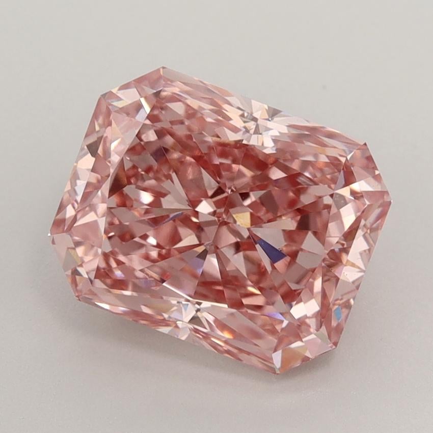 3.00 Ct. Fancy Vivid  Pink Radiant Lab Grown Diamond