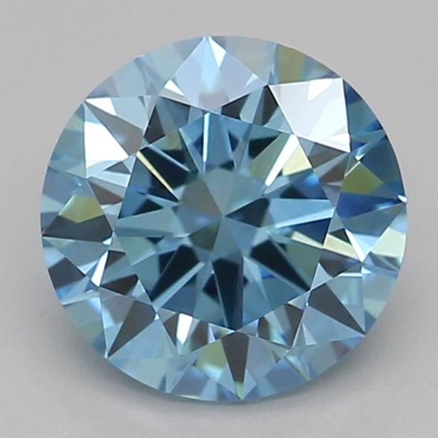 0.76 Ct. Fancy Vivid Blue Round Lab Grown Diamond
