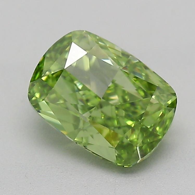 1.00 Ct. Fancy Vivid Green Cushion Lab Grown Diamond