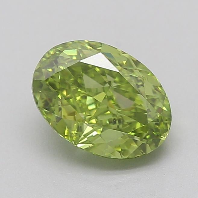 1.05 Ct. Fancy Vivid  Green Oval Lab Grown Diamond