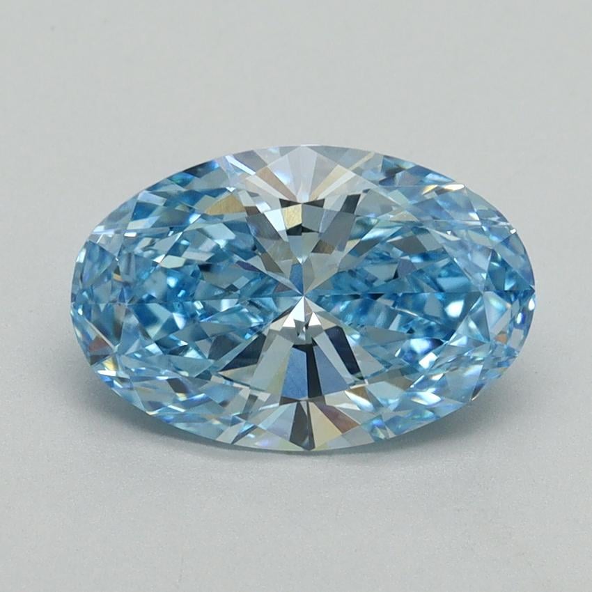2.15 Ct. Fancy Vivid Blue Oval Lab Grown Diamond