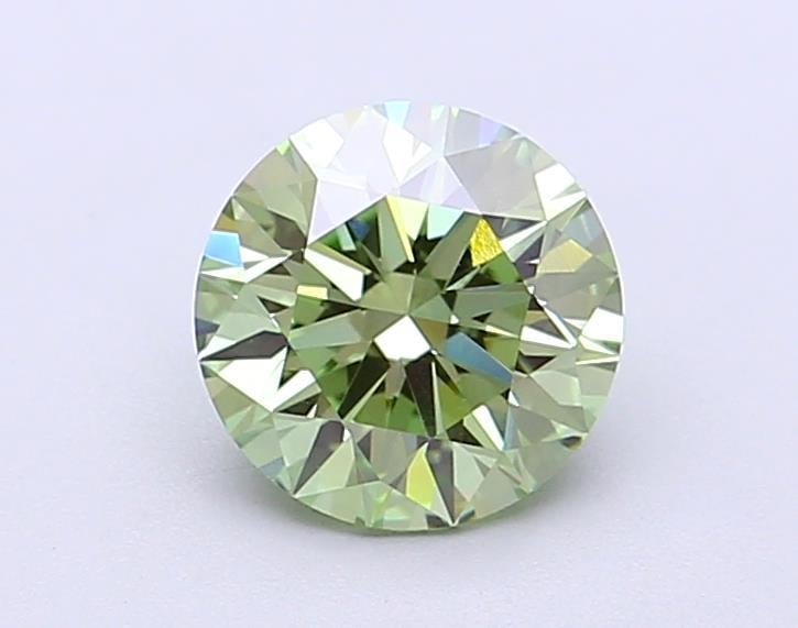 1.17 Ct. Fancy Vivid  Green Round Lab Grown Diamond
