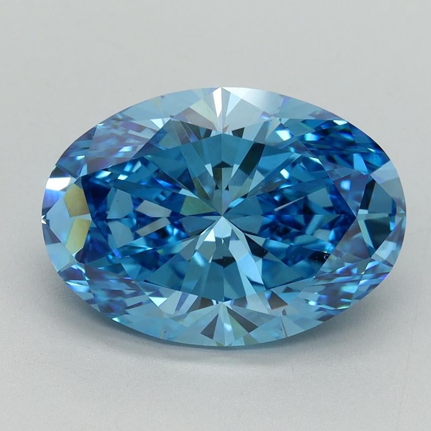 5.10 Ct. Fancy Vivid Blue Oval Lab Grown Diamond