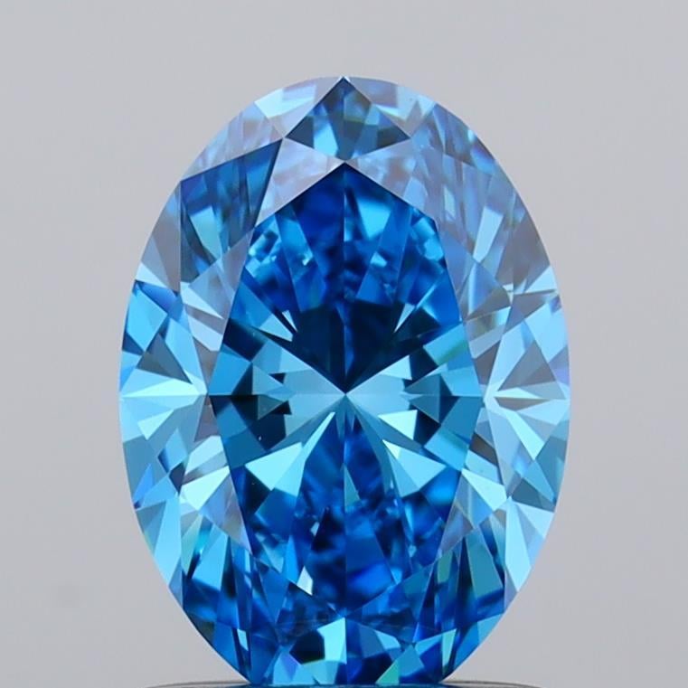 1.02 Ct. Fancy Vivid Blue Oval Lab Grown Diamond