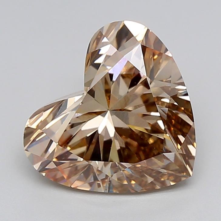 3.91 Ct. Light  Brown Heart Lab Grown Diamond