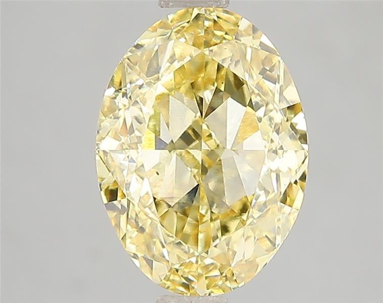 3.10 Ct. Fancy Vivid Yellow Oval Lab Grown Diamond