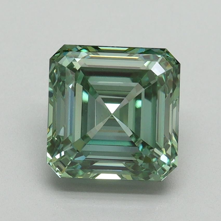 2.33 Ct. Fancy Vivid Pacific Green Asscher Lab Grown Diamond
