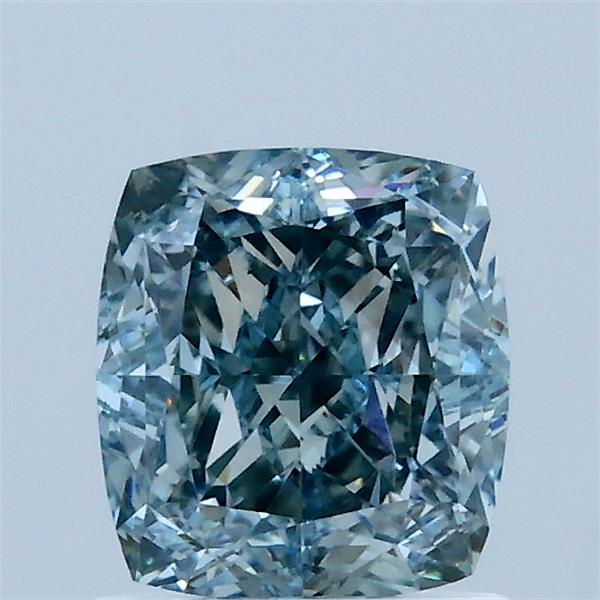 1.43 Ct. Fancy Intense Greenish Blue Cushion Lab Grown Diamond