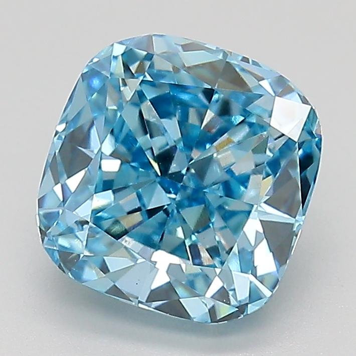 2.28 Ct. Fancy Vivid Blue Cushion Lab Grown Diamond