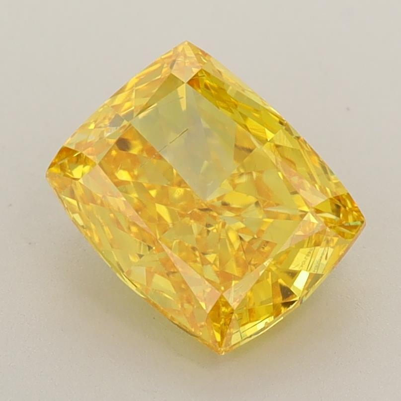 1.99 Ct. Fancy Vivid Yellow Cushion Lab Grown Diamond