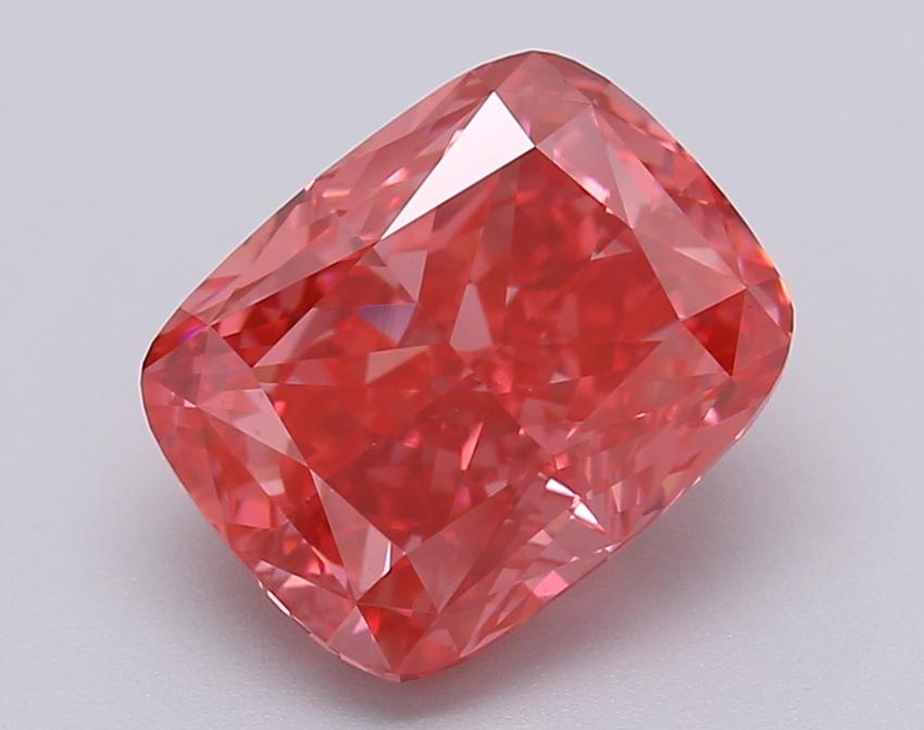 3.02 Ct. Fancy Vivid Pink Cushion Lab Grown Diamond