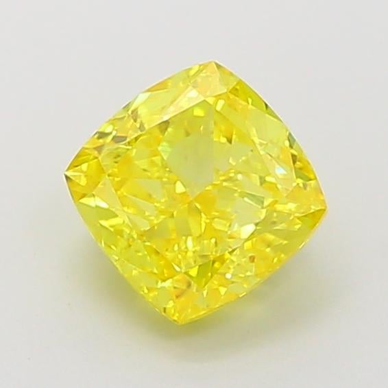 1.53 Ct. Fancy Vivid Yellow Cushion Lab Grown Diamond