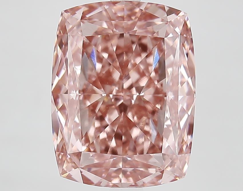 7.09 Ct. Fancy Vivid Pink Cushion Lab Grown Diamond