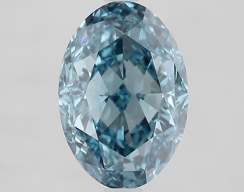 3.04 Ct. Fancy Vivid Blue Oval Lab Grown Diamond