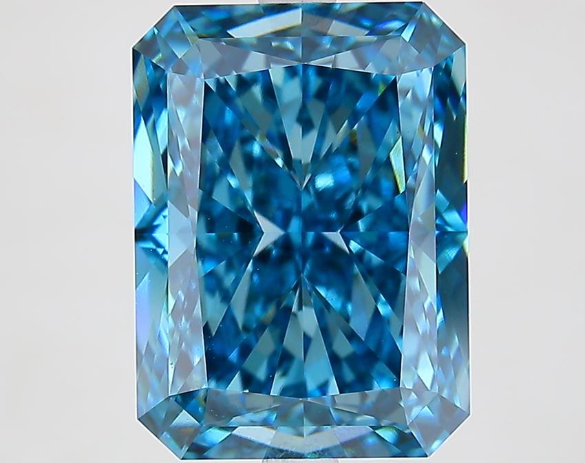 6.52 Ct. Fancy Vivid Blue Radiant Lab Grown Diamond