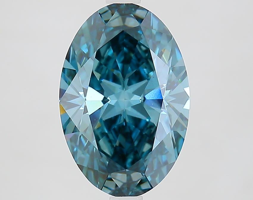 3.30 Ct. Fancy Vivid Blue Oval Lab Grown Diamond