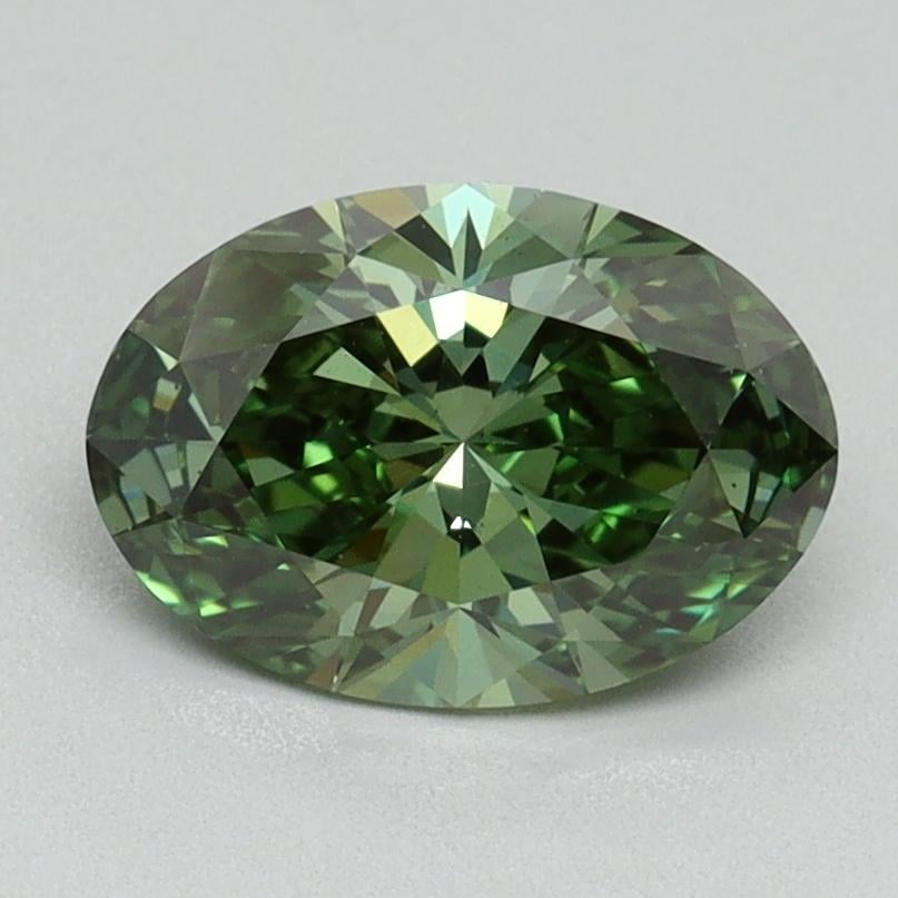 1.32 Ct. Fancy Vivid Green Oval Lab Grown Diamond