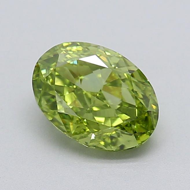 1.04 Ct. Fancy Vivid  Green Oval Lab Grown Diamond