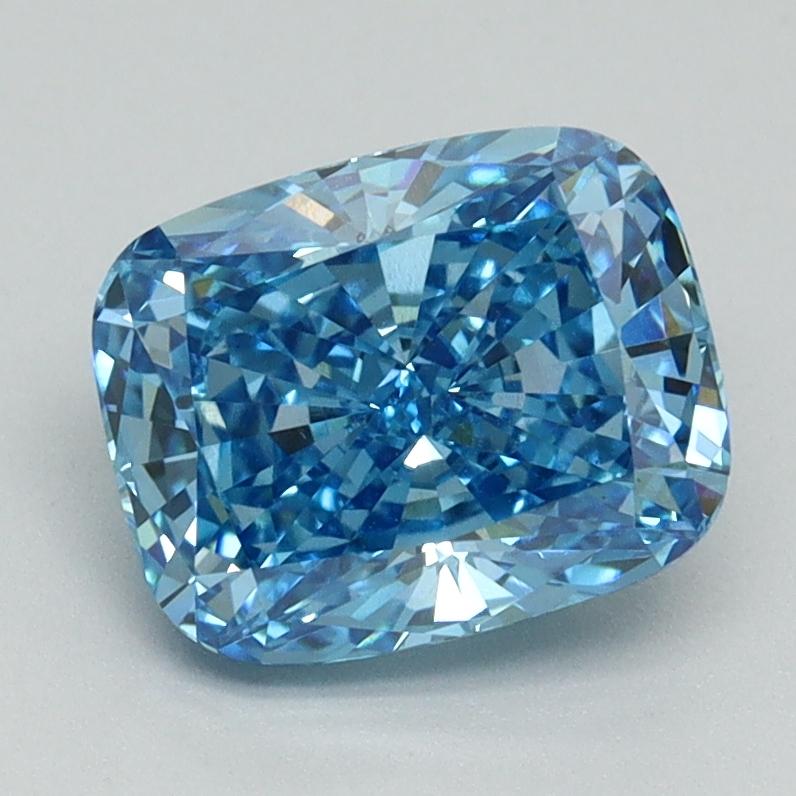 2.01 Ct. Fancy Vivid Blue Cushion Lab Grown Diamond