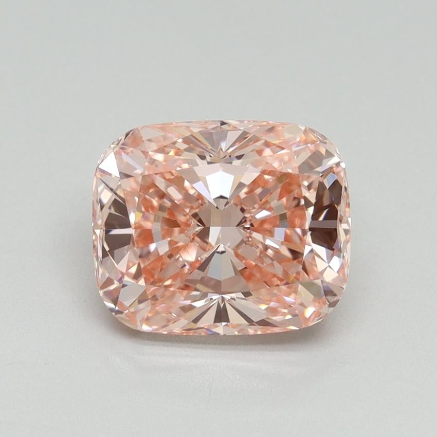 2.59 Ct. Fancy Vivid Pink Cushion Lab Grown Diamond