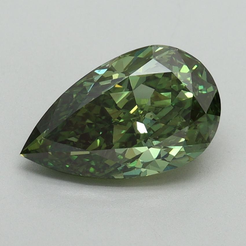 2.04 Ct. Fancy Vivid Green Pear Lab Grown Diamond