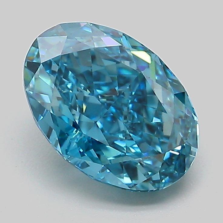 2.07 Ct. Fancy Vivid Blue Oval Lab Grown Diamond