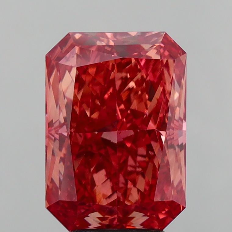4.13 Ct. Fancy Vivid Brownish Pink Radiant Lab Grown Diamond